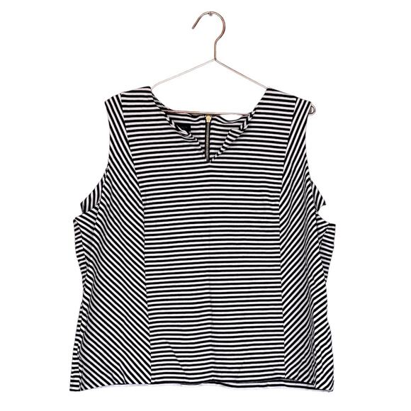 TALBOTS striped sleeveless top with v neck size 3X petite - Picture 1 of 6
